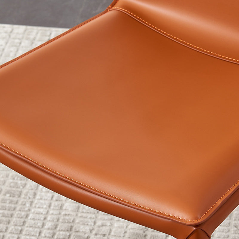 Industrial Leather Dining Chair Armless Side Chairs with Metal Legs for Home Use Clearhalo 'Dining Chairs' 'Dining Tables & Seating' 'dining_chair' 'furn' 'furn_dining_chair' 'Furniture' 'Kitchen & Dining Furniture' 6357940