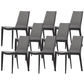 Industrial Leather Dining Chair Armless Side Chairs with Metal Legs for Home Use Dark Gray 8 Piece Set Clearhalo 'Dining Chairs' 'Dining Tables & Seating' 'dining_chair' 'furn' 'furn_dining_chair' 'Furniture' 'Kitchen & Dining Furniture' 6357941