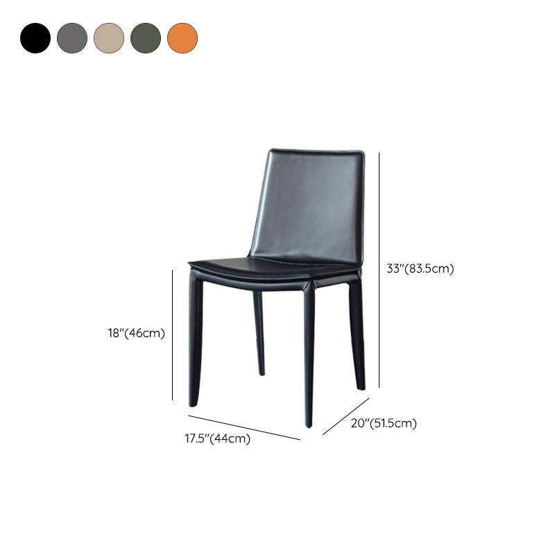 Industrial Leather Dining Chair Armless Side Chairs with Metal Legs for Home Use Clearhalo 'Dining Chairs' 'Dining Tables & Seating' 'dining_chair' 'furn' 'furn_dining_chair' 'Furniture' 'Kitchen & Dining Furniture' 6357959