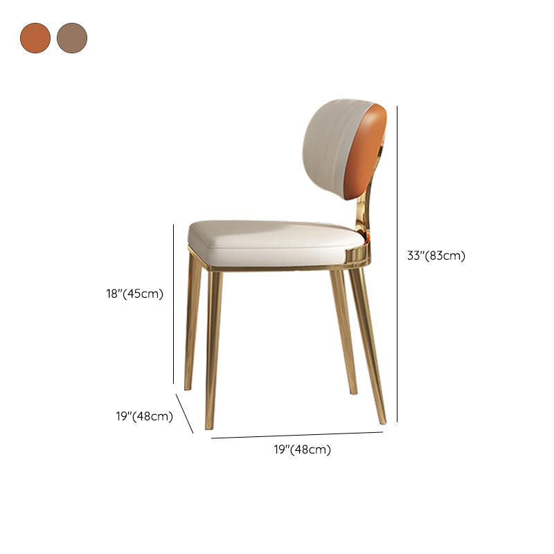 Glam Upholstered Dining Chair Open Back Dining Chair with Metal Legs Clearhalo 'Dining Chairs' 'Dining Tables & Seating' 'dining_chair' 'furn' 'furn_dining_chair' 'Furniture' 'Kitchen & Dining Furniture' 6357980