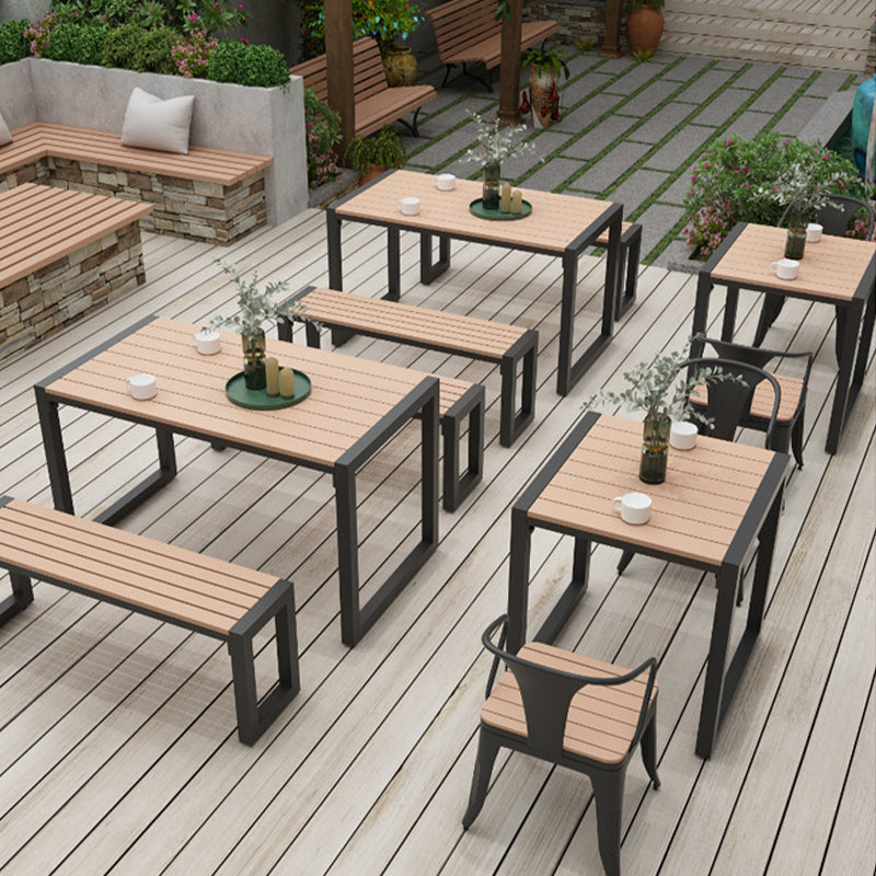 Industrial Kitchen Dining Chairs Metal Slat Back Chairs in Black