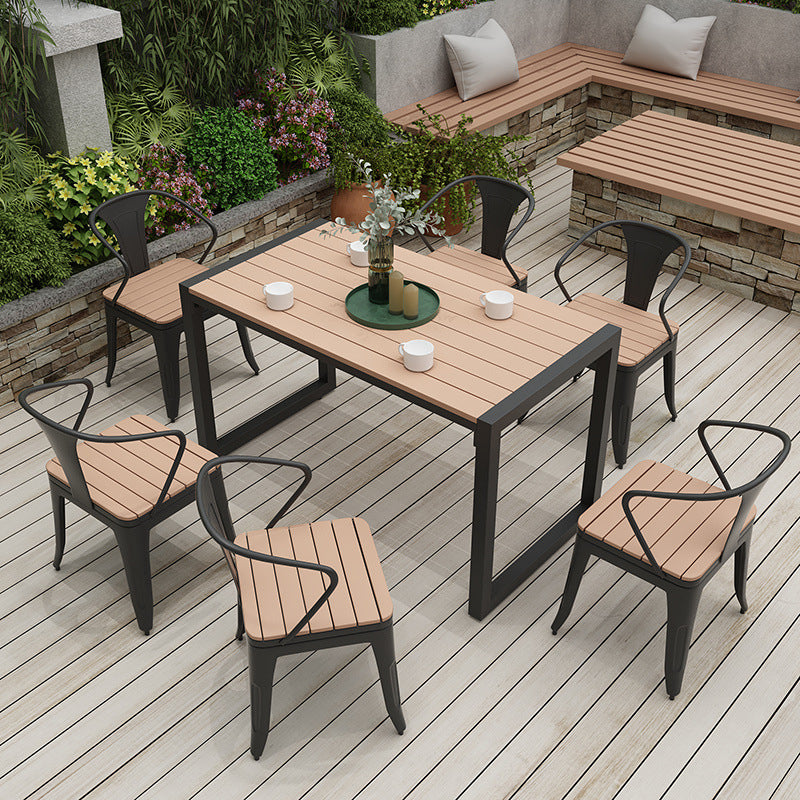 Industrial Kitchen Dining Chairs Metal Slat Back Chairs in Black