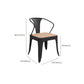 Industrial Kitchen Dining Chairs Metal Slat Back Chairs in Black