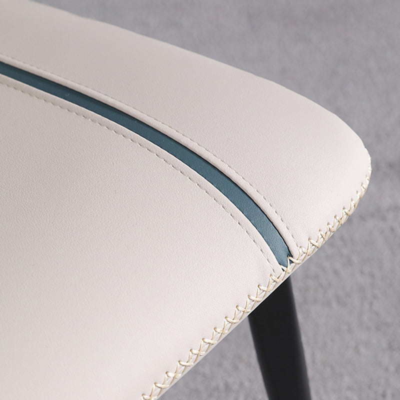 Industriële armloze zijstoelen faux lederen eetstoelen met metalen benen