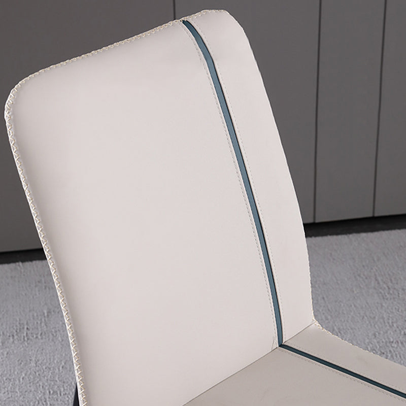 Industriële armloze zijstoelen faux lederen eetstoelen met metalen benen