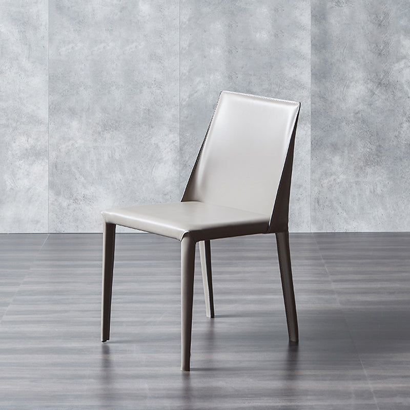 Chaises de salle à manger en cuir contemporain chaises latérales sans jambes en métal pour cuisine
