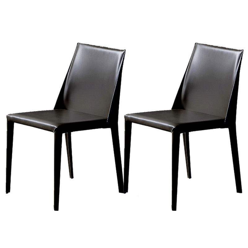 Chaises de salle à manger en cuir contemporain chaises latérales sans jambes en métal pour cuisine