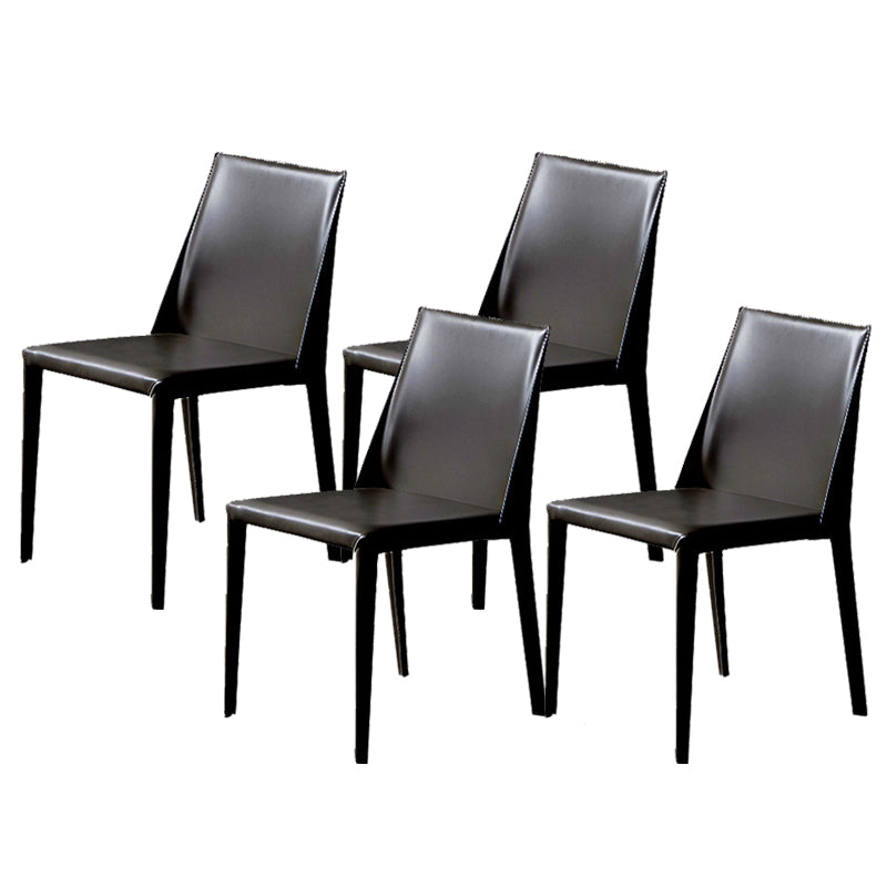 Chaises de salle à manger en cuir contemporain chaises latérales sans jambes en métal pour cuisine