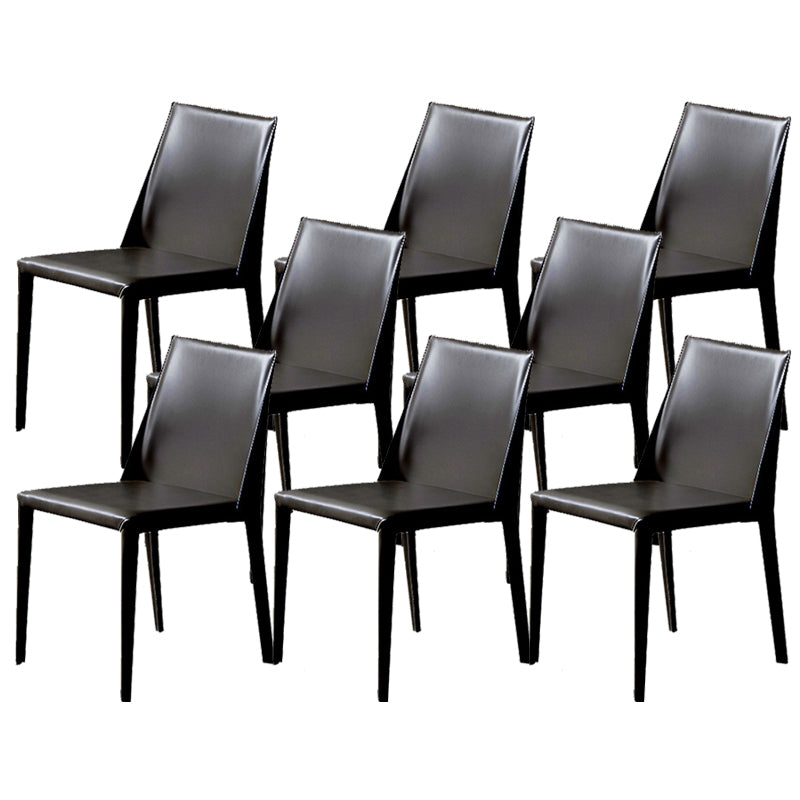 Chaises de salle à manger en cuir contemporain chaises latérales sans jambes en métal pour cuisine