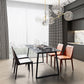 Chaises de salle à manger en cuir contemporain chaises latérales sans jambes en métal pour cuisine