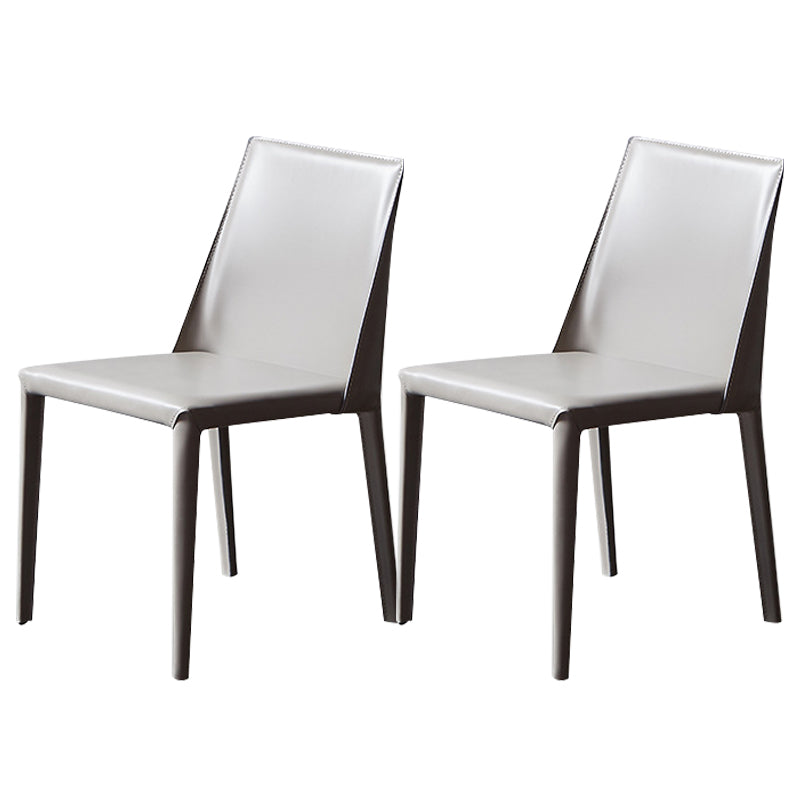 Chaises de salle à manger en cuir contemporain chaises latérales sans jambes en métal pour cuisine
