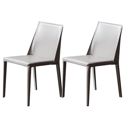 Chaises de salle à manger en cuir contemporain chaises latérales sans jambes en métal pour cuisine