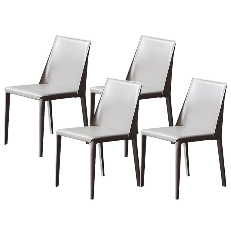 Chaises de salle à manger en cuir contemporain chaises latérales sans jambes en métal pour cuisine