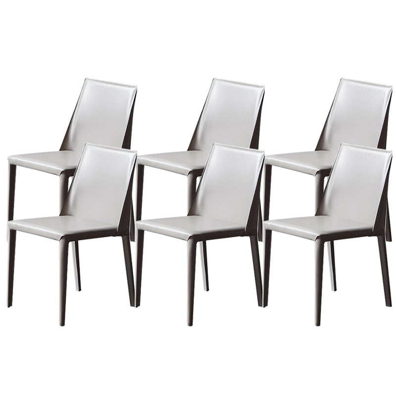 Chaises de salle à manger en cuir contemporain chaises latérales sans jambes en métal pour cuisine