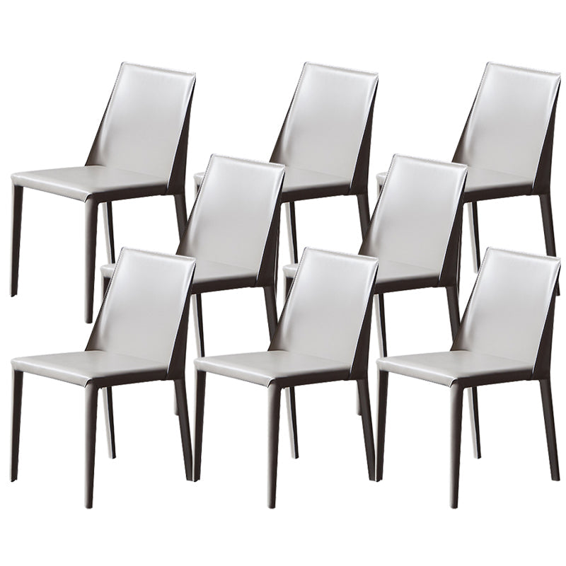 Chaises de salle à manger en cuir contemporain chaises latérales sans jambes en métal pour cuisine