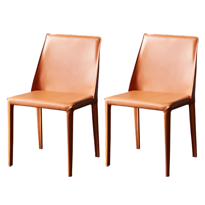 Chaises de salle à manger en cuir contemporain chaises latérales sans jambes en métal pour cuisine