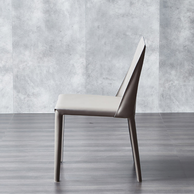 Chaises de salle à manger en cuir contemporain chaises latérales sans jambes en métal pour cuisine
