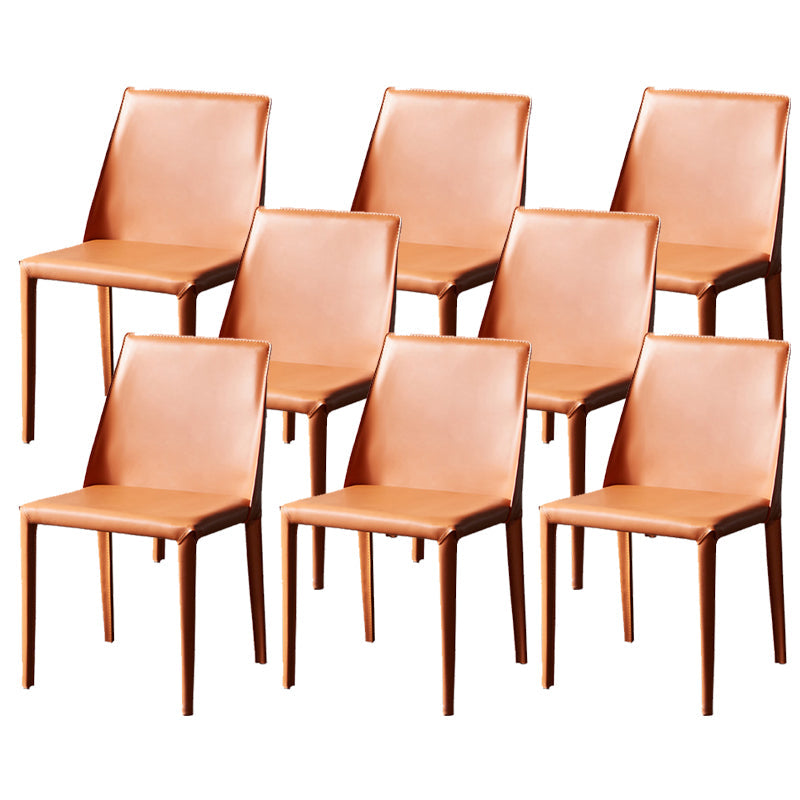 Chaises de salle à manger en cuir contemporain chaises latérales sans jambes en métal pour cuisine