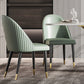 Sillas de comedor de cuero de forma glamorosa sillas laterales sin brazos con patas de madera para cocina