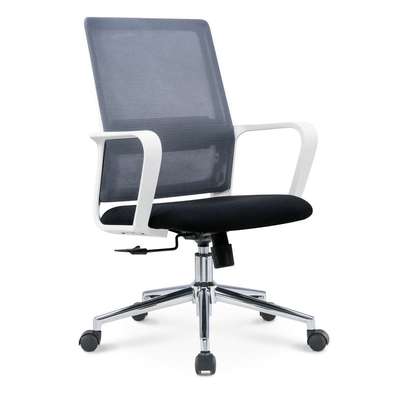 25" Wide Modern Desk Chair Breathable AirGrid Fixed Arms Office Chair Black 1 Piece Clearhalo 'furn' 'furn_office_chair' 'Furniture' 'Office Chairs' 'Office Furniture' 'office_chair' 6358585
