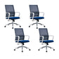 25" Wide Modern Desk Chair Breathable AirGrid Fixed Arms Office Chair Blue 4 Piece Set Clearhalo 'furn' 'furn_office_chair' 'Furniture' 'Office Chairs' 'Office Furniture' 'office_chair' 6358596