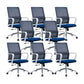 25" Wide Modern Desk Chair Breathable AirGrid Fixed Arms Office Chair Blue 8 Piece Set Clearhalo 'furn' 'furn_office_chair' 'Furniture' 'Office Chairs' 'Office Furniture' 'office_chair' 6358600