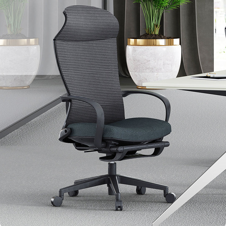 Modern Desk Chair Mesh Conference Chair High Back Chair in Black 1 Piece Nylon Clearhalo 'furn' 'furn_office_chair' 'Furniture' 'Office Chairs' 'Office Furniture' 'office_chair' 6358604