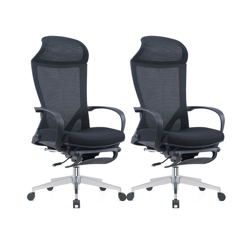 Modern Desk Chair Mesh Conference Chair High Back Chair in Black 2 Piece Set Metal Clearhalo 'furn' 'furn_office_chair' 'Furniture' 'Office Chairs' 'Office Furniture' 'office_chair' 6358606