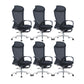 Modern Desk Chair Mesh Conference Chair High Back Chair in Black 6 Piece Set Metal Clearhalo 'furn' 'furn_office_chair' 'Furniture' 'Office Chairs' 'Office Furniture' 'office_chair' 6358611