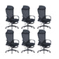 Modern Desk Chair Mesh Conference Chair High Back Chair in Black 6 Piece Set Nylon Clearhalo 'furn' 'furn_office_chair' 'Furniture' 'Office Chairs' 'Office Furniture' 'office_chair' 6358619
