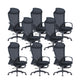 Modern Desk Chair Mesh Conference Chair High Back Chair in Black 8 Piece Set Nylon Clearhalo 'furn' 'furn_office_chair' 'Furniture' 'Office Chairs' 'Office Furniture' 'office_chair' 6358621