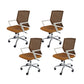 Modern Ergonomic Mesh Task Chair Office Fixed Arms Swivel Chair Orange 4 Piece Set Clearhalo 'furn' 'furn_office_chair' 'Furniture' 'Office Chairs' 'Office Furniture' 'office_chair' 6358627