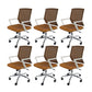 Modern Ergonomic Mesh Task Chair Office Fixed Arms Swivel Chair Orange 6 Piece Set Clearhalo 'furn' 'furn_office_chair' 'Furniture' 'Office Chairs' 'Office Furniture' 'office_chair' 6358629