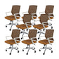Modern Ergonomic Mesh Task Chair Office Fixed Arms Swivel Chair Orange 8 Piece Set Clearhalo 'furn' 'furn_office_chair' 'Furniture' 'Office Chairs' 'Office Furniture' 'office_chair' 6358630