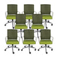 Modern Ergonomic Mesh Task Chair Office Fixed Arms Swivel Chair Green 8 Piece Set Clearhalo 'furn' 'furn_office_chair' 'Furniture' 'Office Chairs' 'Office Furniture' 'office_chair' 6358640