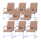 Contemporary PU Computer Chair Faux Leather and Chrome Frame Office Chair Brown 8 Piece Set Clearhalo 'furn' 'furn_office_chair' 'Furniture' 'Office Chairs' 'Office Furniture' 'office_chair' 6358653