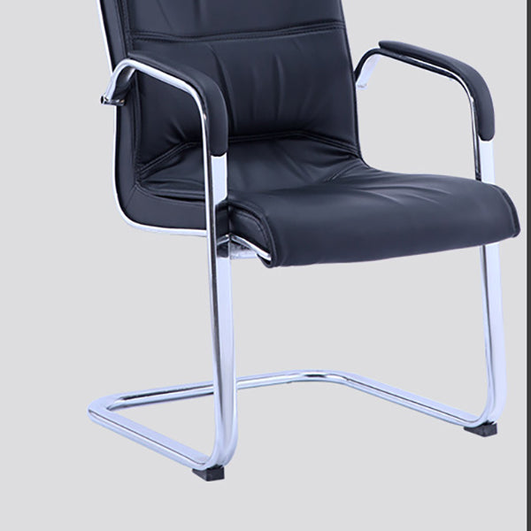Contemporary PU Computer Chair Faux Leather and Chrome Frame Office Chair Clearhalo 'furn' 'furn_office_chair' 'Furniture' 'Office Chairs' 'Office Furniture' 'office_chair' 6358655