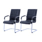 Contemporary PU Computer Chair Faux Leather and Chrome Frame Office Chair Black 2 Piece Set Clearhalo 'furn' 'furn_office_chair' 'Furniture' 'Office Chairs' 'Office Furniture' 'office_chair' 6358658