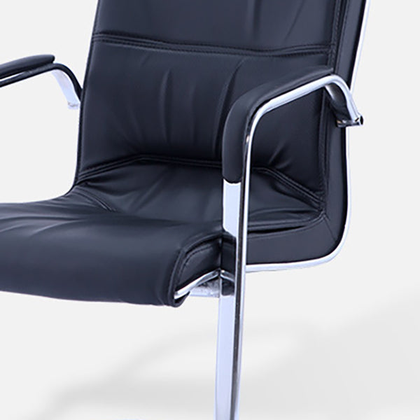 Contemporary PU Computer Chair Faux Leather and Chrome Frame Office Chair Clearhalo 'furn' 'furn_office_chair' 'Furniture' 'Office Chairs' 'Office Furniture' 'office_chair' 6358659