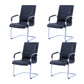 Contemporary PU Computer Chair Faux Leather and Chrome Frame Office Chair Black 4 Piece Set Clearhalo 'furn' 'furn_office_chair' 'Furniture' 'Office Chairs' 'Office Furniture' 'office_chair' 6358660