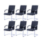 Contemporary PU Computer Chair Faux Leather and Chrome Frame Office Chair Black 6 Piece Set Clearhalo 'furn' 'furn_office_chair' 'Furniture' 'Office Chairs' 'Office Furniture' 'office_chair' 6358661