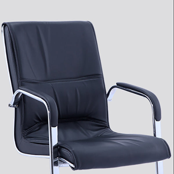 Contemporary PU Computer Chair Faux Leather and Chrome Frame Office Chair Clearhalo 'furn' 'furn_office_chair' 'Furniture' 'Office Chairs' 'Office Furniture' 'office_chair' 6358662
