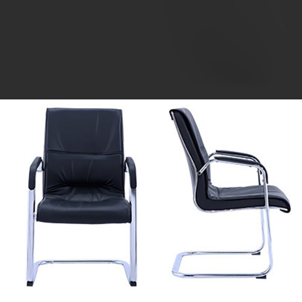 Contemporary PU Computer Chair Faux Leather and Chrome Frame Office Chair Clearhalo 'furn' 'furn_office_chair' 'Furniture' 'Office Chairs' 'Office Furniture' 'office_chair' 6358668