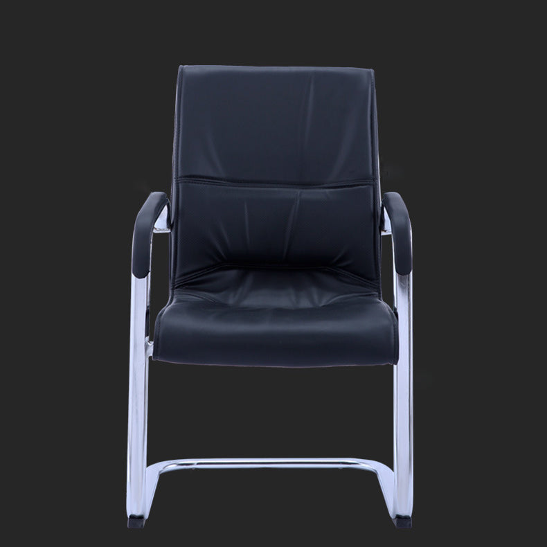 Contemporary PU Computer Chair Faux Leather and Chrome Frame Office Chair Clearhalo 'furn' 'furn_office_chair' 'Furniture' 'Office Chairs' 'Office Furniture' 'office_chair' 6358669