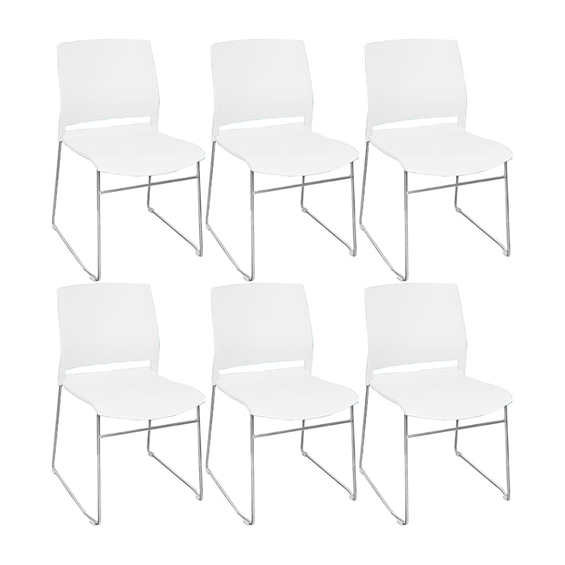 16" Wide Modern Desk Chair No Wheels Mid Back Conference Chair