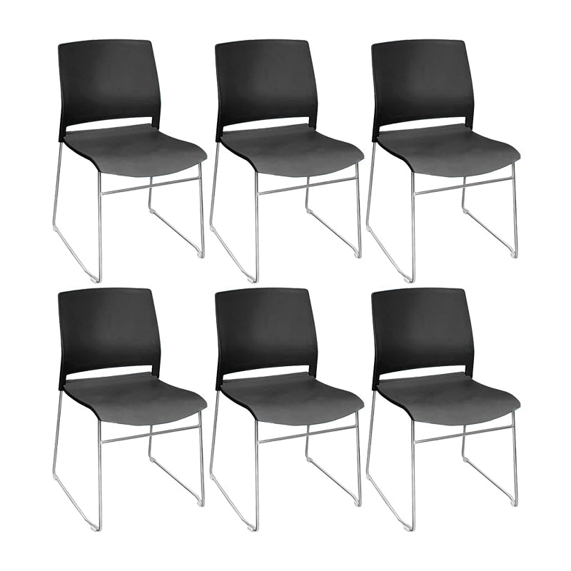 16" Wide Modern Desk Chair No Wheels Mid Back Conference Chair