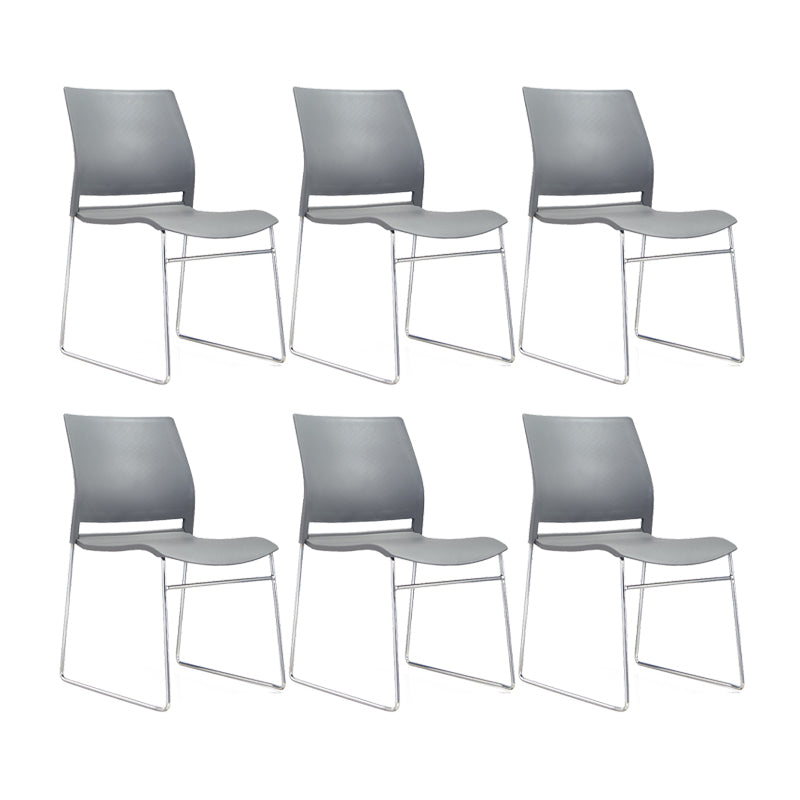 16" Wide Modern Desk Chair No Wheels Mid Back Conference Chair