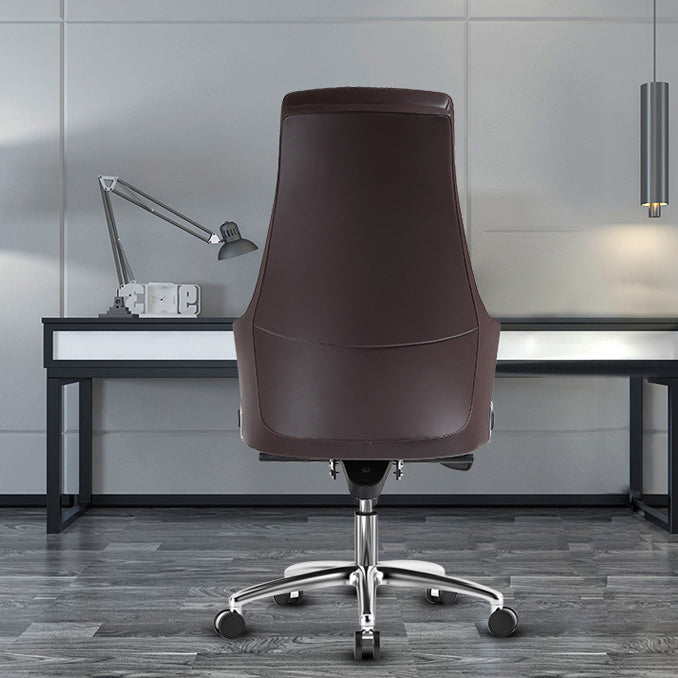 Contemporary Desk Chair Padded Arms Leather Advanced Office Chair Clearhalo 'furn' 'furn_office_chair' 'Furniture' 'Office Chairs' 'Office Furniture' 'office_chair' 6358724