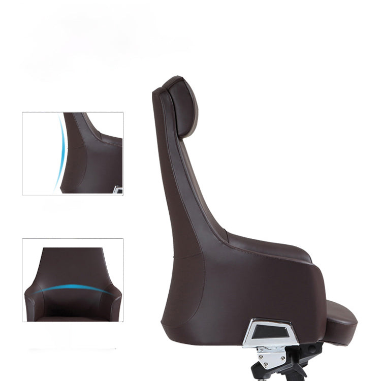 Contemporary Desk Chair Padded Arms Leather Advanced Office Chair Clearhalo 'furn' 'furn_office_chair' 'Furniture' 'Office Chairs' 'Office Furniture' 'office_chair' 6358727
