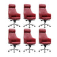 Contemporary Desk Chair Padded Arms Leather Advanced Office Chair Red 6 Piece Set High-Back (Over 22 in.) Clearhalo 'furn' 'furn_office_chair' 'Furniture' 'Office Chairs' 'Office Furniture' 'office_chair' 6358729